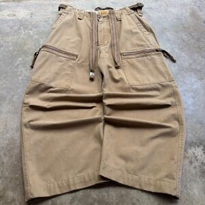 Vintage Y2K Trailer Cargo Pants Baggy Wide Leg Workwear Gorpcore Tan 34x32 i1